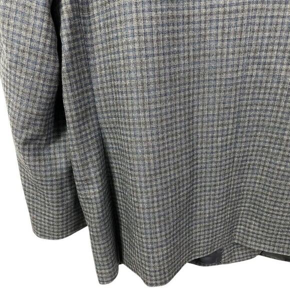 Jos A Bank Signature Collection Gray Blue Plaid Suit Jacket Blazer Wool sz 46R - Picture 11 of 16